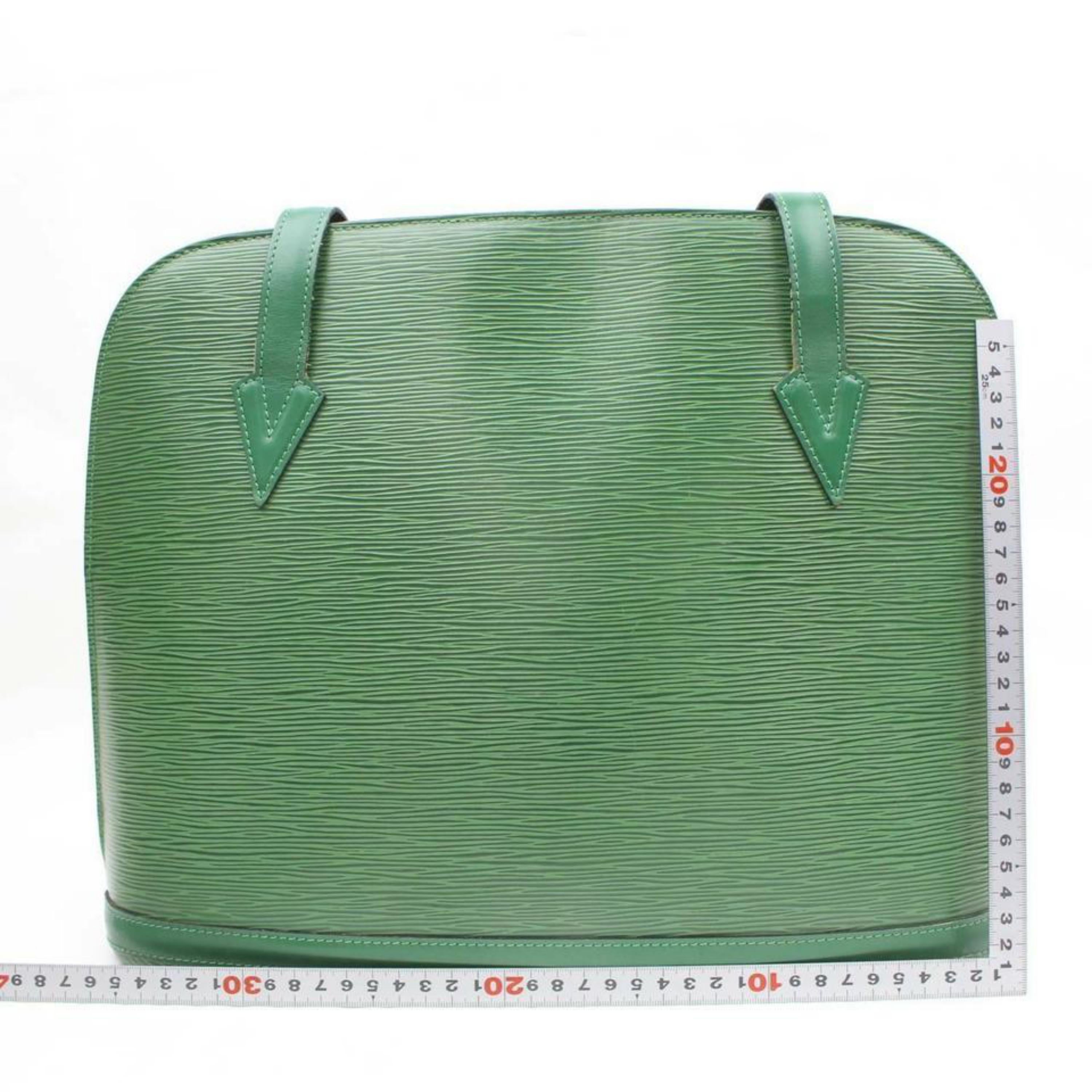 Louis Vuitton Lussac Borneo Zip Tote 869948 Green Leather Shoulder Bag For Sale 1