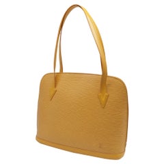 Louis Vuitton Lussac Shoulder Bag in Brown Yellow Leather