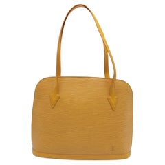 Louis Vuitton Lussac Shoulder Bag in Brown Yellow Leather