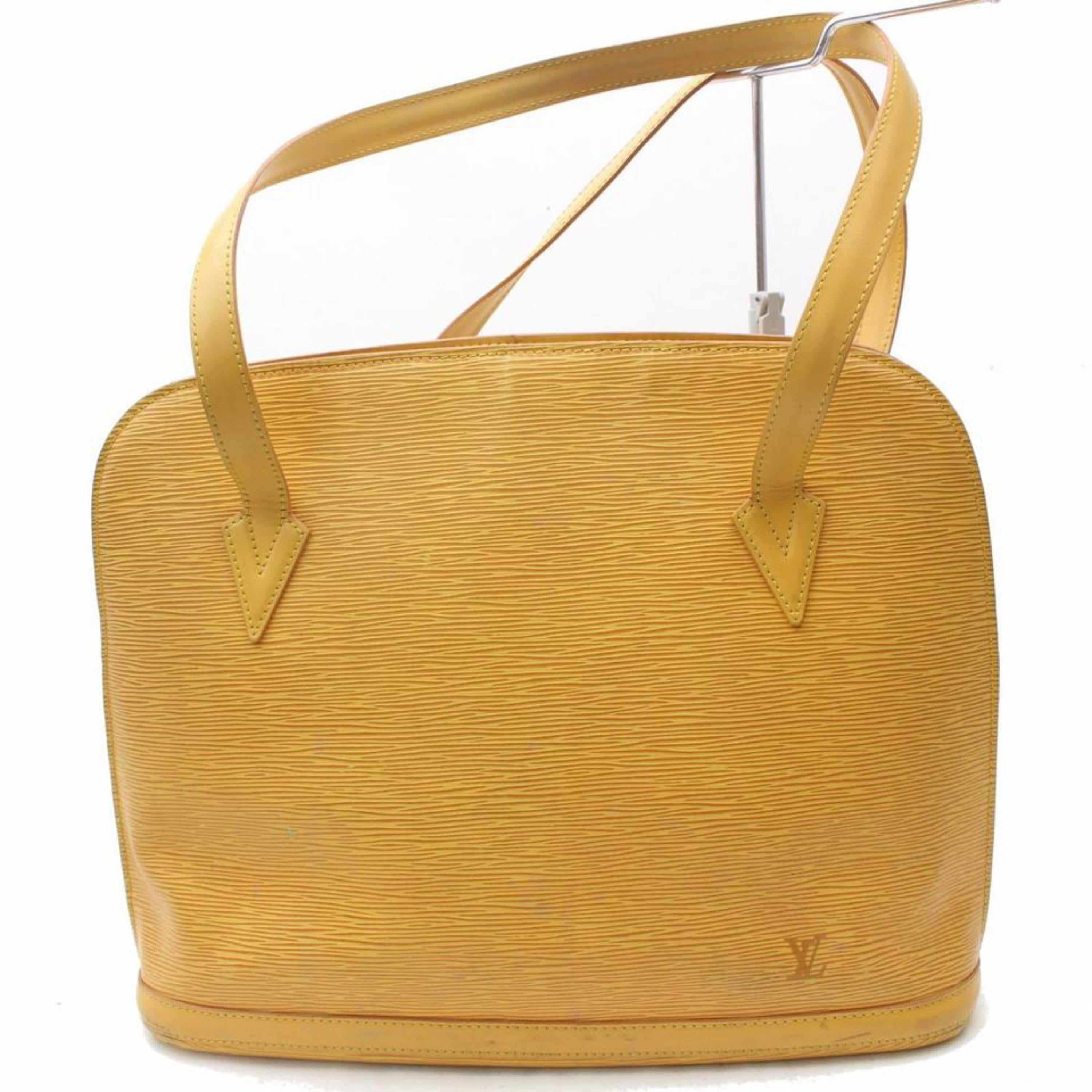 Louis Vuitton Lussac Tassil Zip Tote 869647 Yellow Leather Shoulder Bag For Sale 5