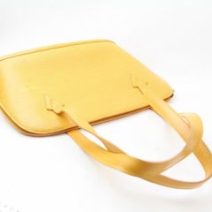 Louis Vuitton Lussac Zip Tote 869777 Yellow Leather Shoulder Bag
