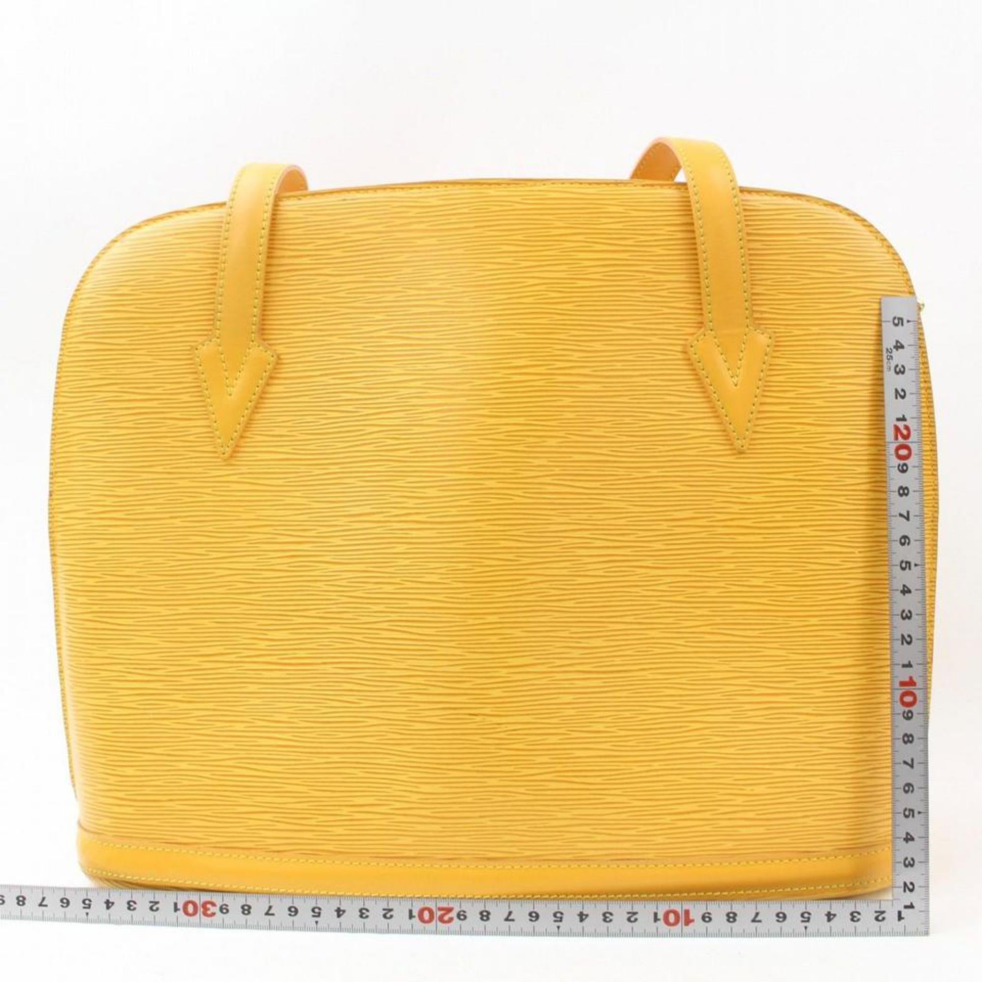 Louis Vuitton Lussac Zip Tote 869777 Yellow Leather Shoulder Bag For Sale 2