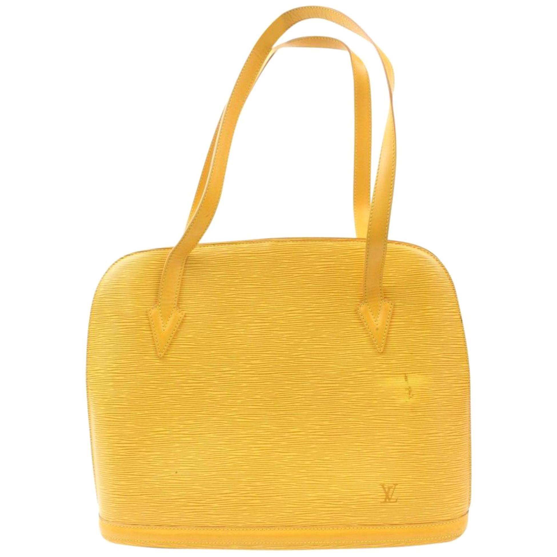 Louis Vuitton Lussac Zip Tote 869777 Yellow Leather Shoulder Bag For Sale