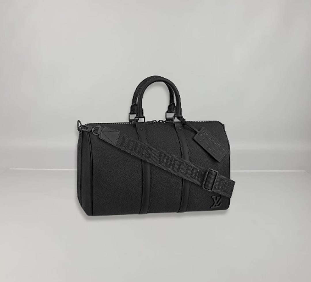 Women's or Men's Louis Vuitton LV Aerogram Keepall Bandoulière 40 Bag Black Cowhide Leather
