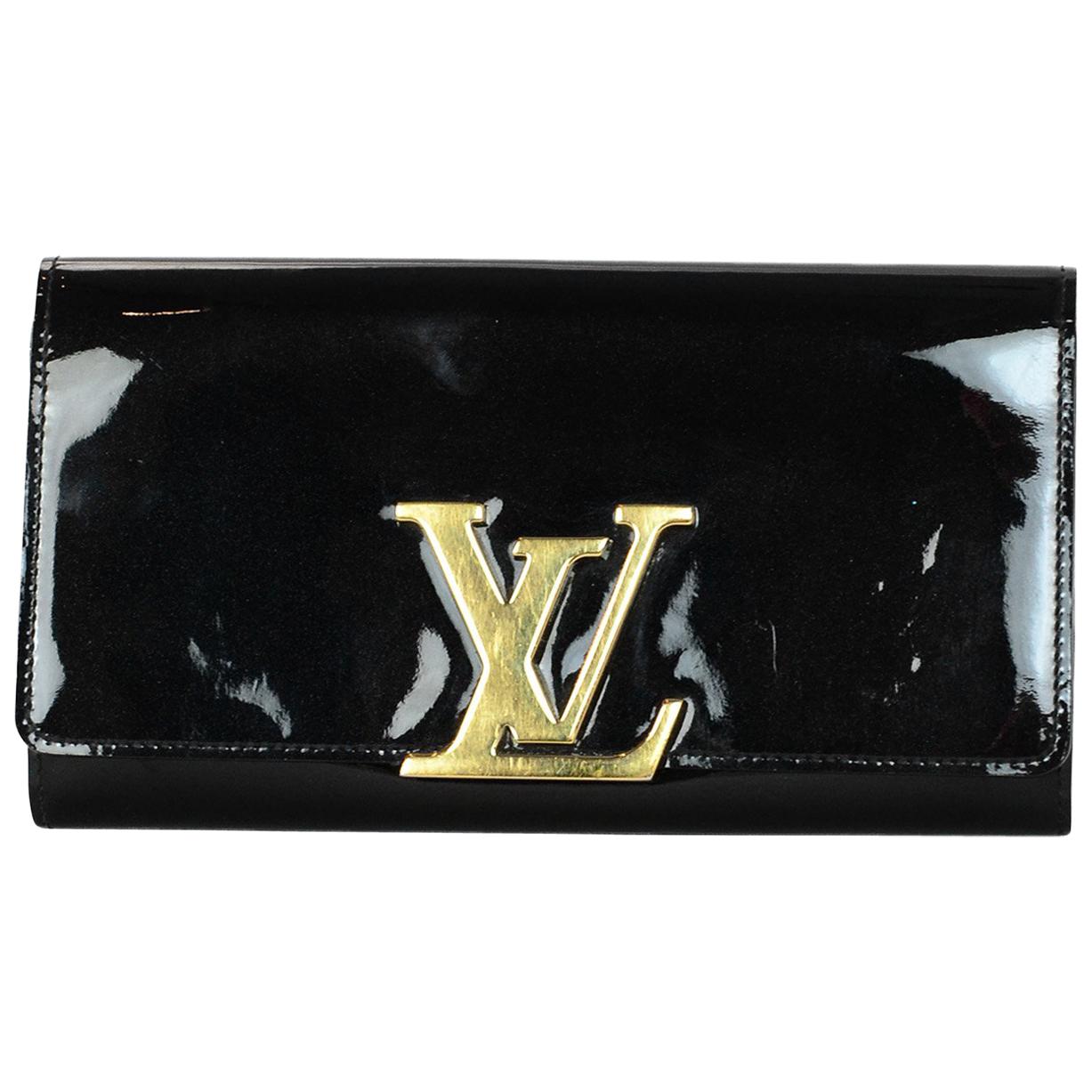 Louis Vuitton Black Vernis Louise Wallet with Gold-Tone LV Logo