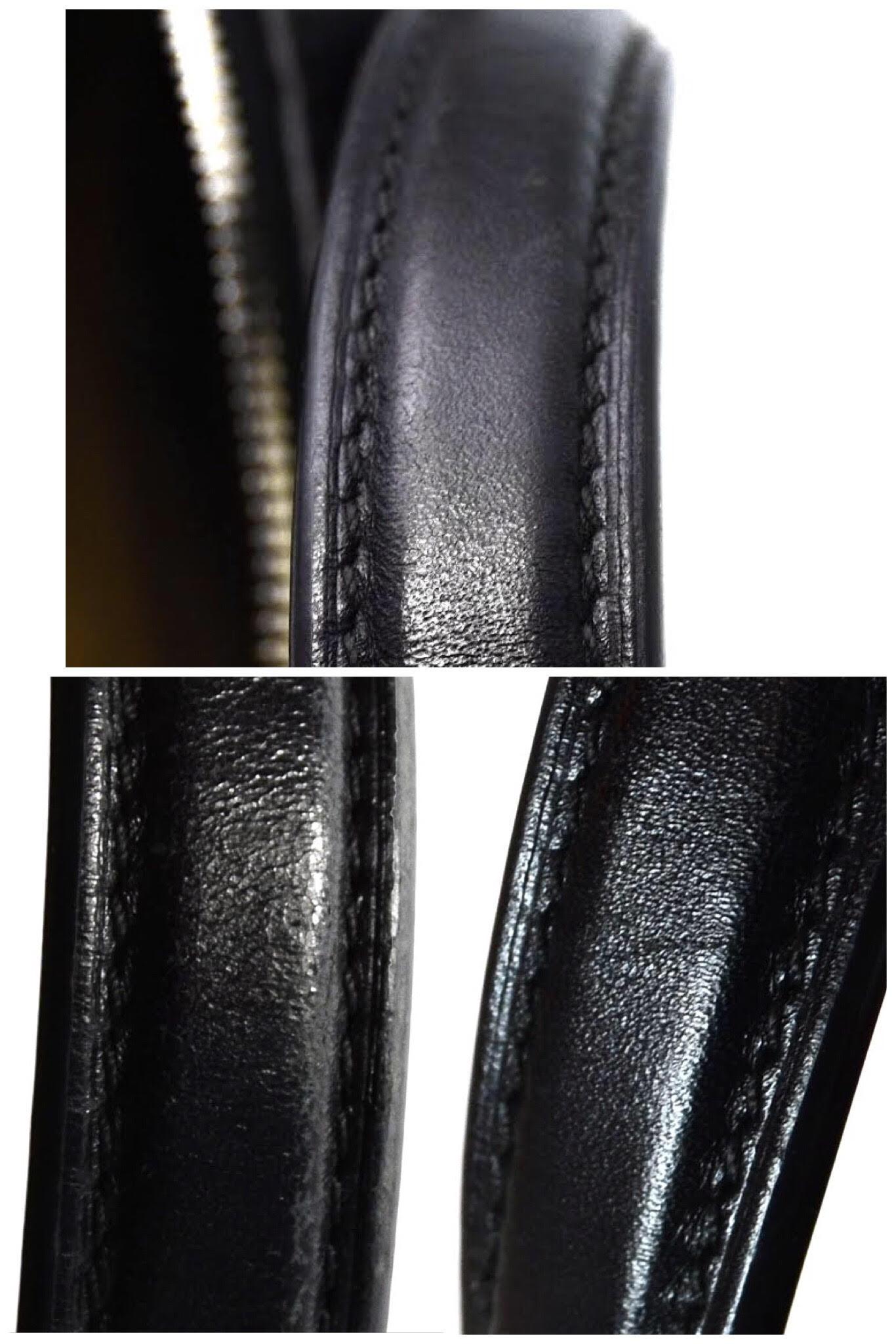 Louis Vuitton LV Brown Monogram Canvas/Black Leather Dora Tote Bag w/ Strap 2