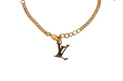 Louis Vuitton LV Charm Bracelet Fleur Heart Gold Red Pink Logo Chain Link