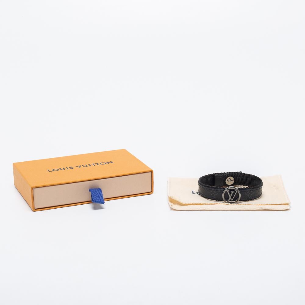 Louis Vuitton LV Circle Monogram Eclipse Canvas Two Tone Bracelet 2