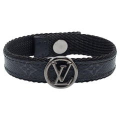 Zweifarbiges Louis Vuitton LV-Armband mit Kreis-Monogramm Eclipse aus Segeltuch