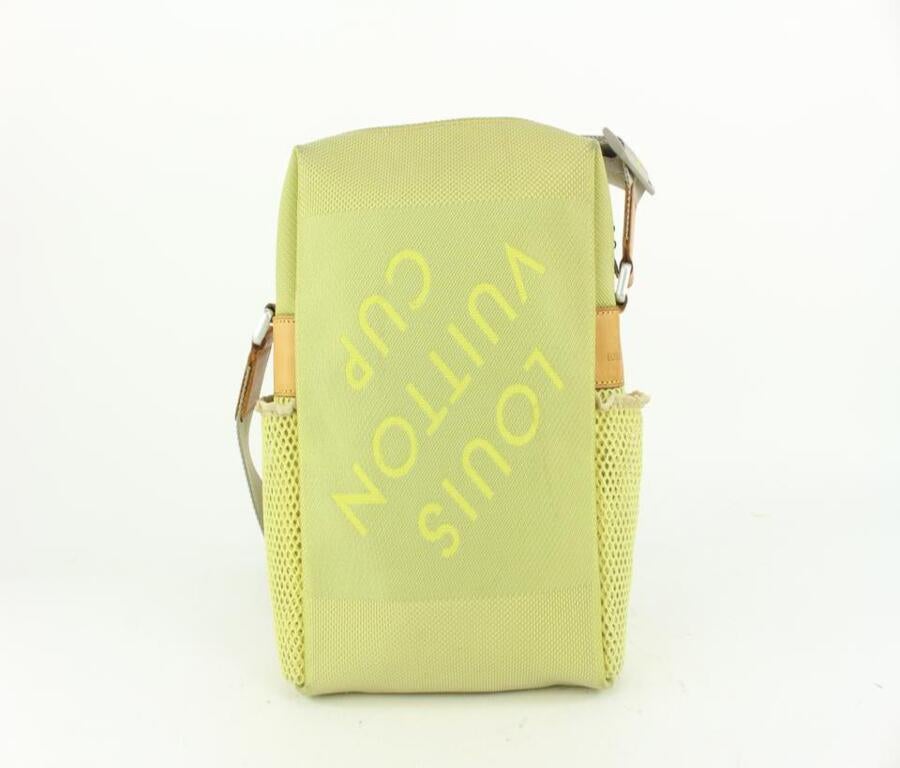 Women's Louis Vuitton LV Cup Lime Green Damier Geant Danube Weatherly Crossbody Bag For Sale