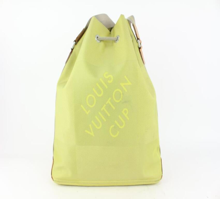 Women's Louis Vuitton LV Cup Lime Green Damier Geant Volunteer Noe Drawstring Bucket For Sale