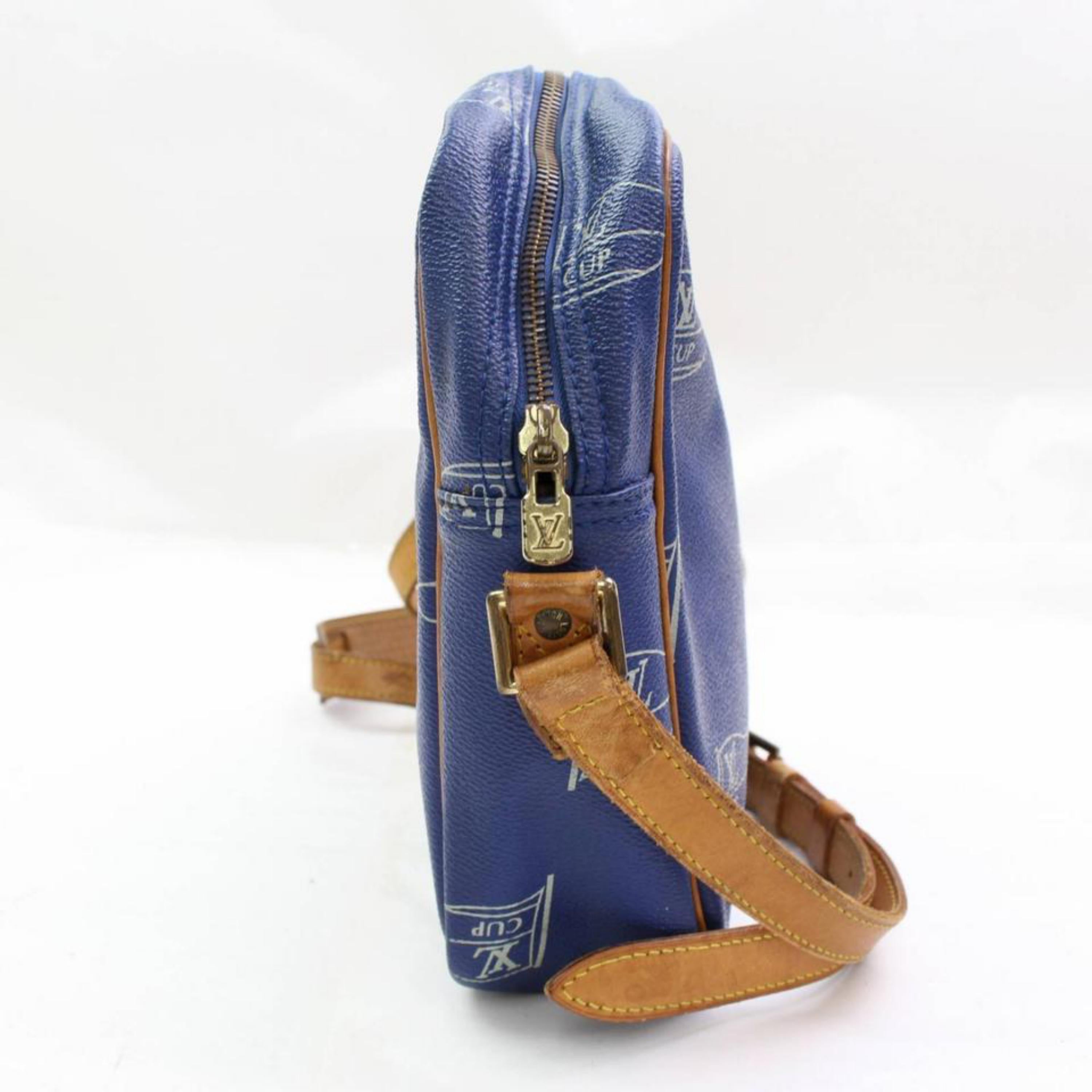 Louis Vuitton Lv Cup Sac San Diego 867246 Blue Coated Canvas Shoulder Bag For Sale 3