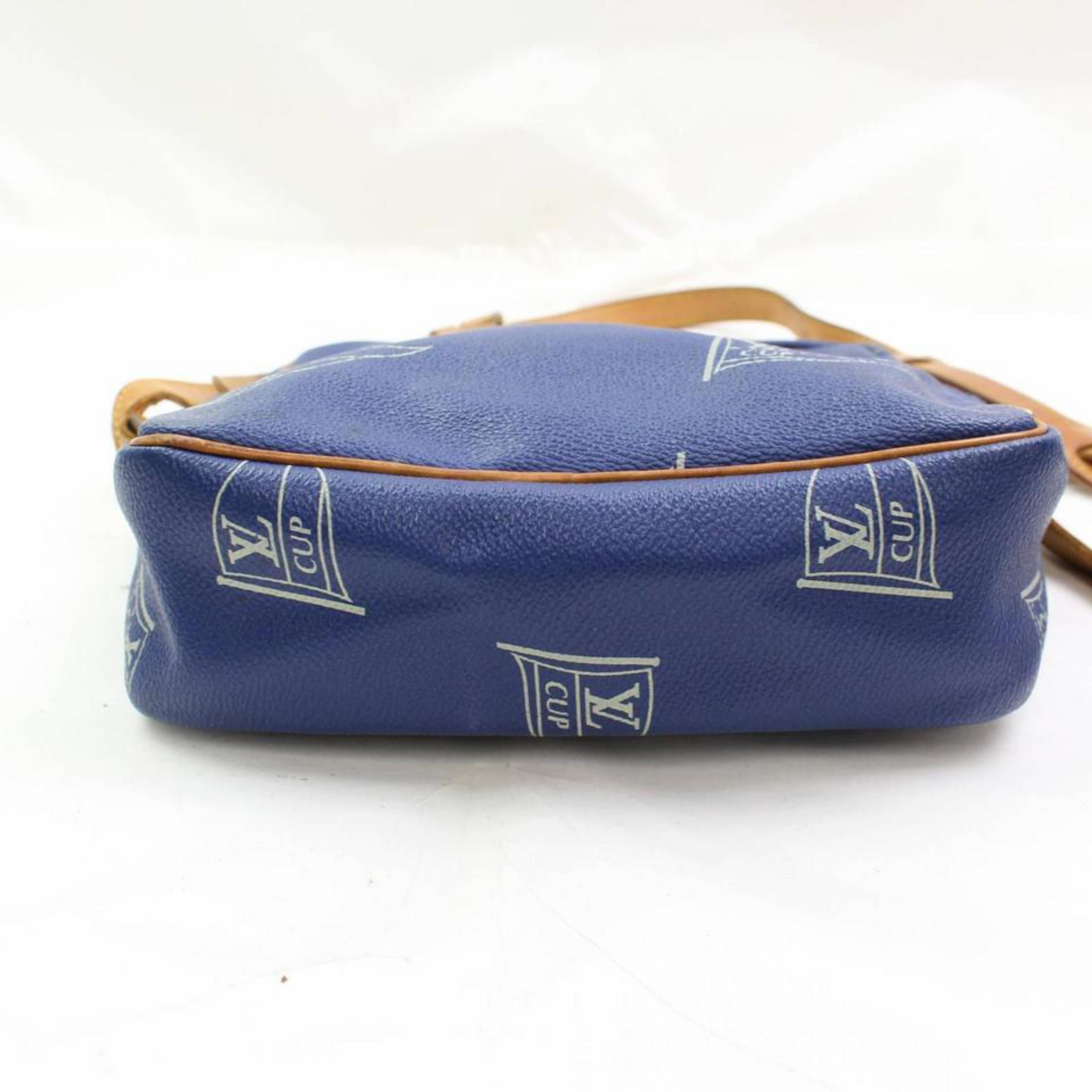 Louis Vuitton Lv Cup Sac San Diego 867246 Blue Coated Canvas Shoulder Bag For Sale 4