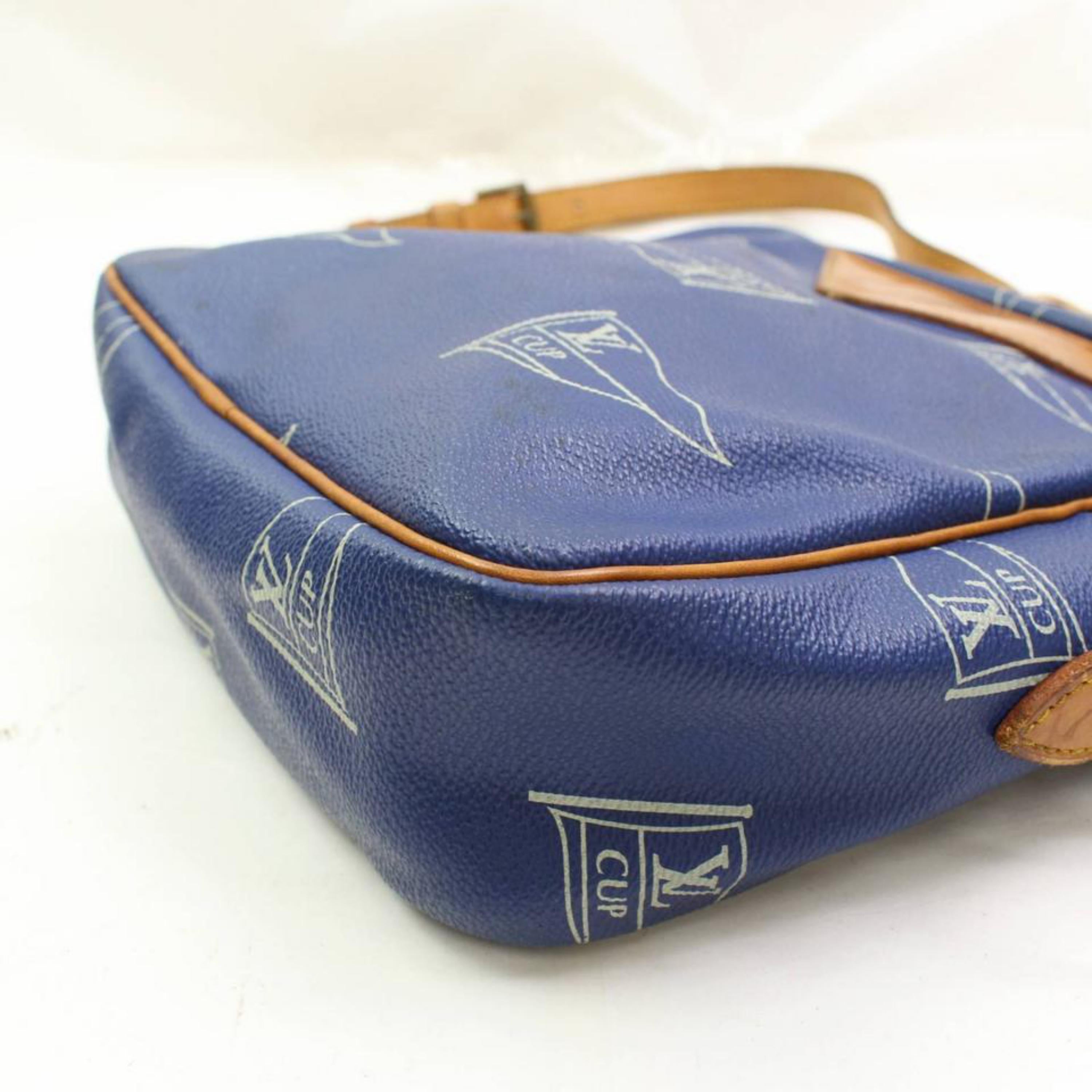 Louis Vuitton Lv Cup Sac San Diego 867246 Blue Coated Canvas Shoulder Bag For Sale 5