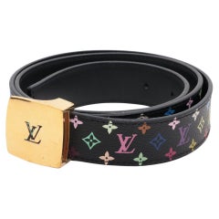 Cinturón Louis Vuitton LV Cut Monogram Multicolor Negro