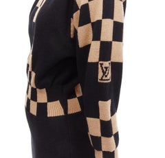LOUIS VUITTON LV Damier wool cashmere pixel illusion knit dress S
