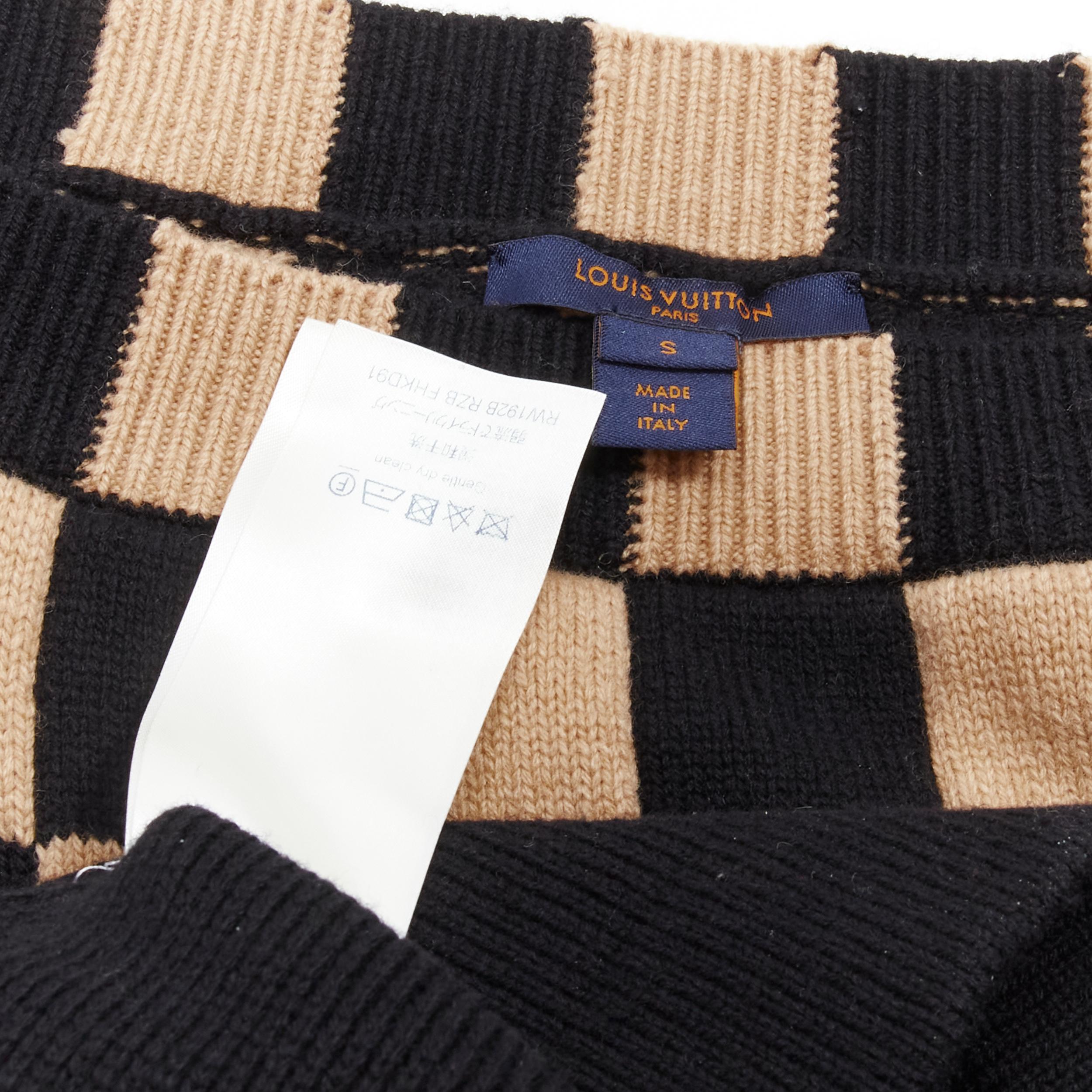 Louis Vuitton - Robe en maille à illusion de pixels en laine et cachemire damier, taille S en vente 4