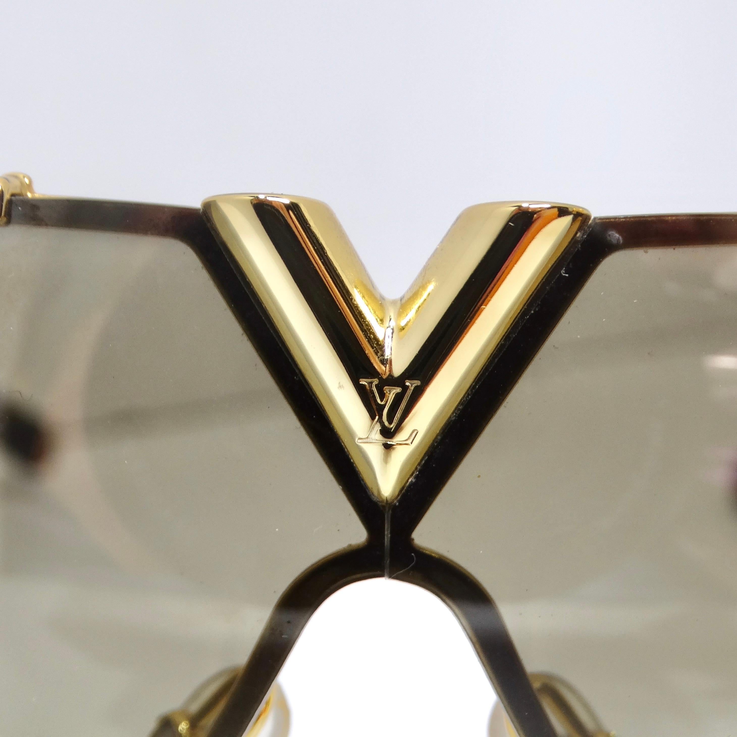 Louis Vuitton LV Drive Sonnenbrille Gold im Zustand „Gut“ im Angebot in Scottsdale, AZ
