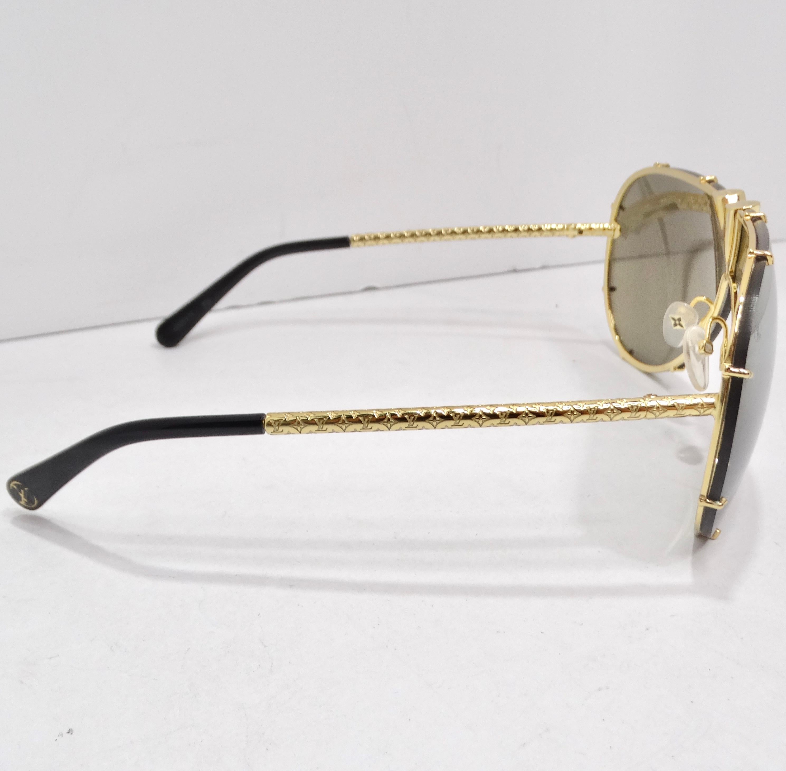 Louis Vuitton LV Drive Sonnenbrille Gold im Angebot 1