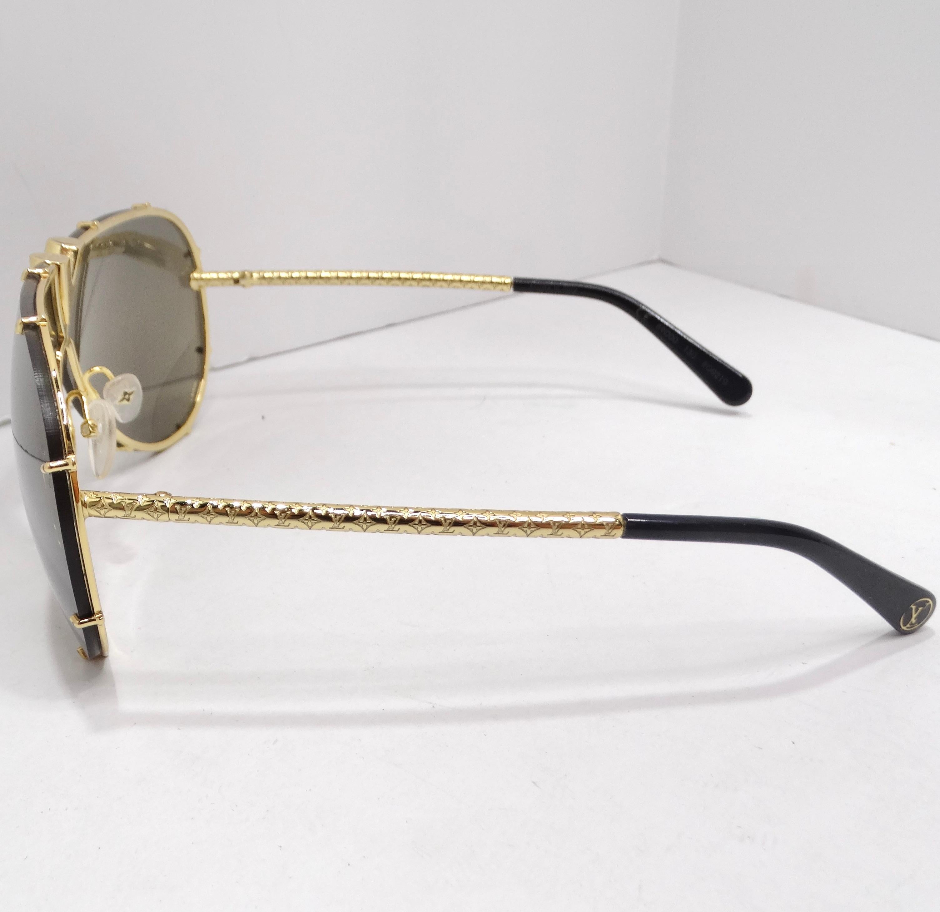 Louis Vuitton LV Drive Sunglasses Gold For Sale 5