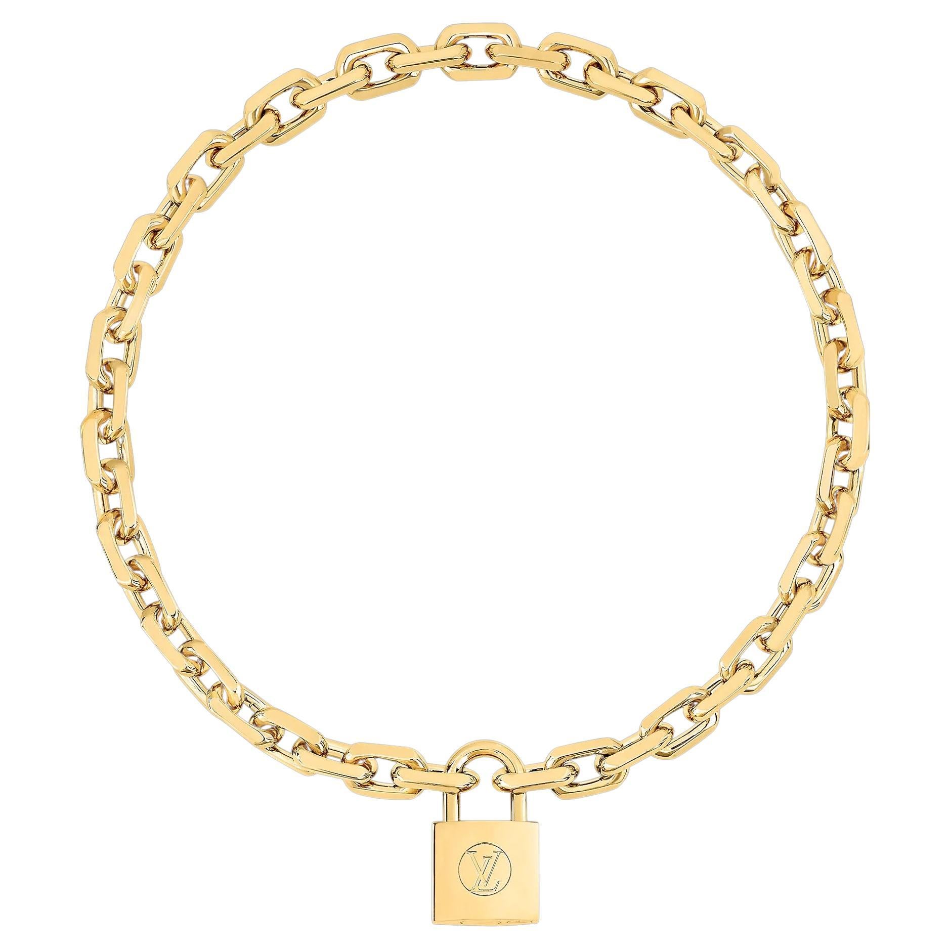 Louis Vuitton Padlock Necklace with Double Layer Chain