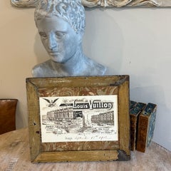 Stampa con logo LV French Art di Louis Vuitton in cornice vintage in legno