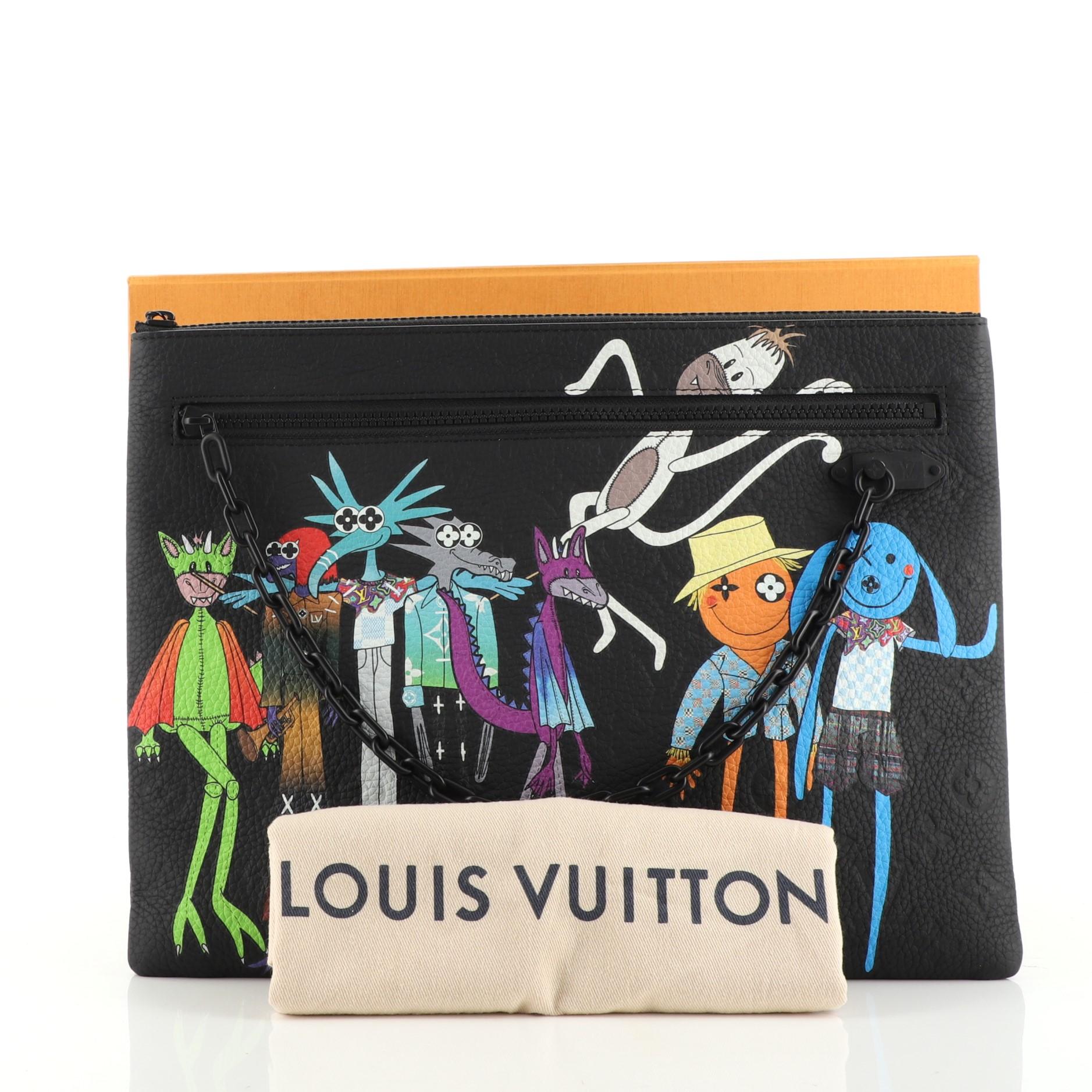 Louis Vuitton Friends Men's Long Blue Cartoon Figure & Black