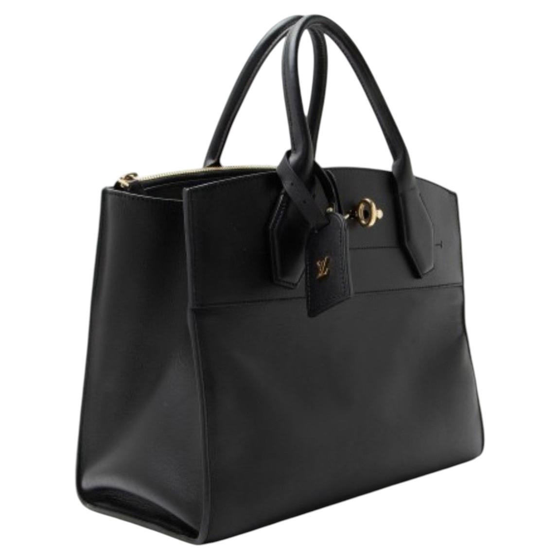 LOUIS VUITTON LV Handbag City Steamer PM Black Calfskin 4453002 For Sale
