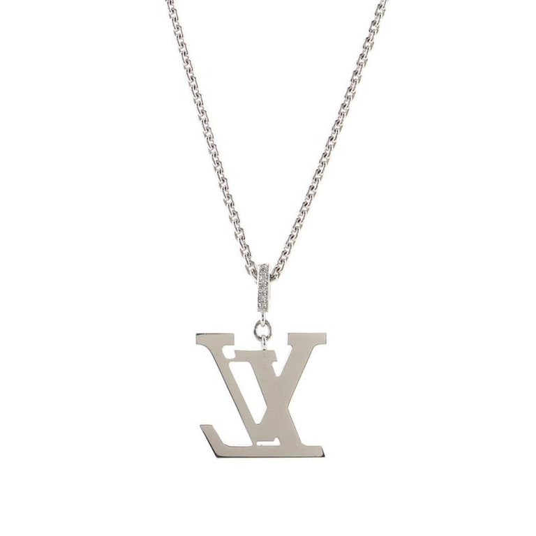 Louis Vuitton Idylle Blossom Pendant, White Gold and Diamonds Grey. Size NSA
