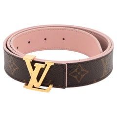 Used Louis Vuitton LV Initiales Monogram Reversible Belt Rose Ballerine
