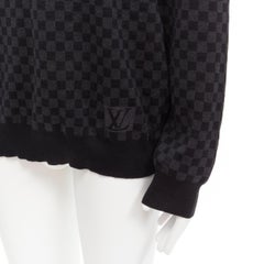LOUIS VUITTON LV Logo Schwarz-grauer Damier-Pullover XL