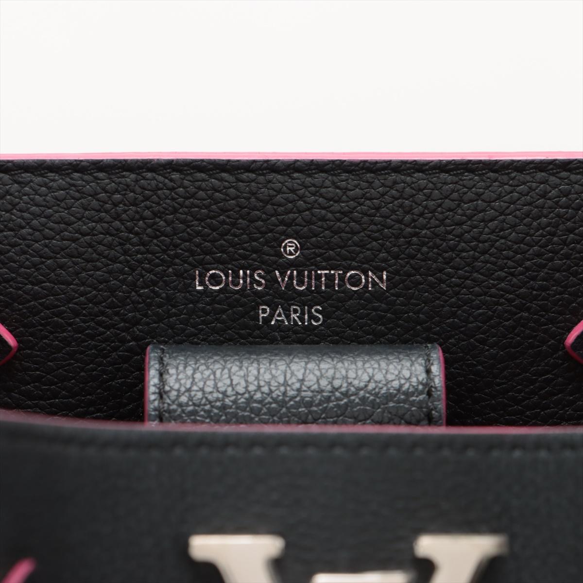 Louis Vuitton LV Logo Lockme Bucket Shoulder Bag Black Fuchsia 7