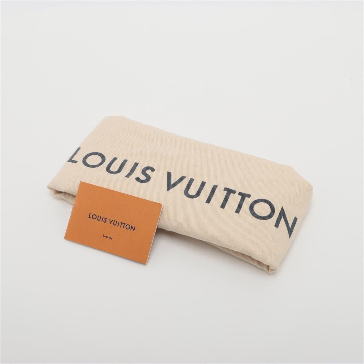 Louis Vuitton LV Logo Lockme Bucket Shoulder Bag Black Fuchsia 11