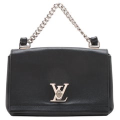 Used Louis Vuitton LV Logo Lockme II BB Shoulder Bag Black