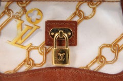 Louis Vuitton LV Logo Monogram Charm Coin Purse Brown Leather Gold Belt Clip