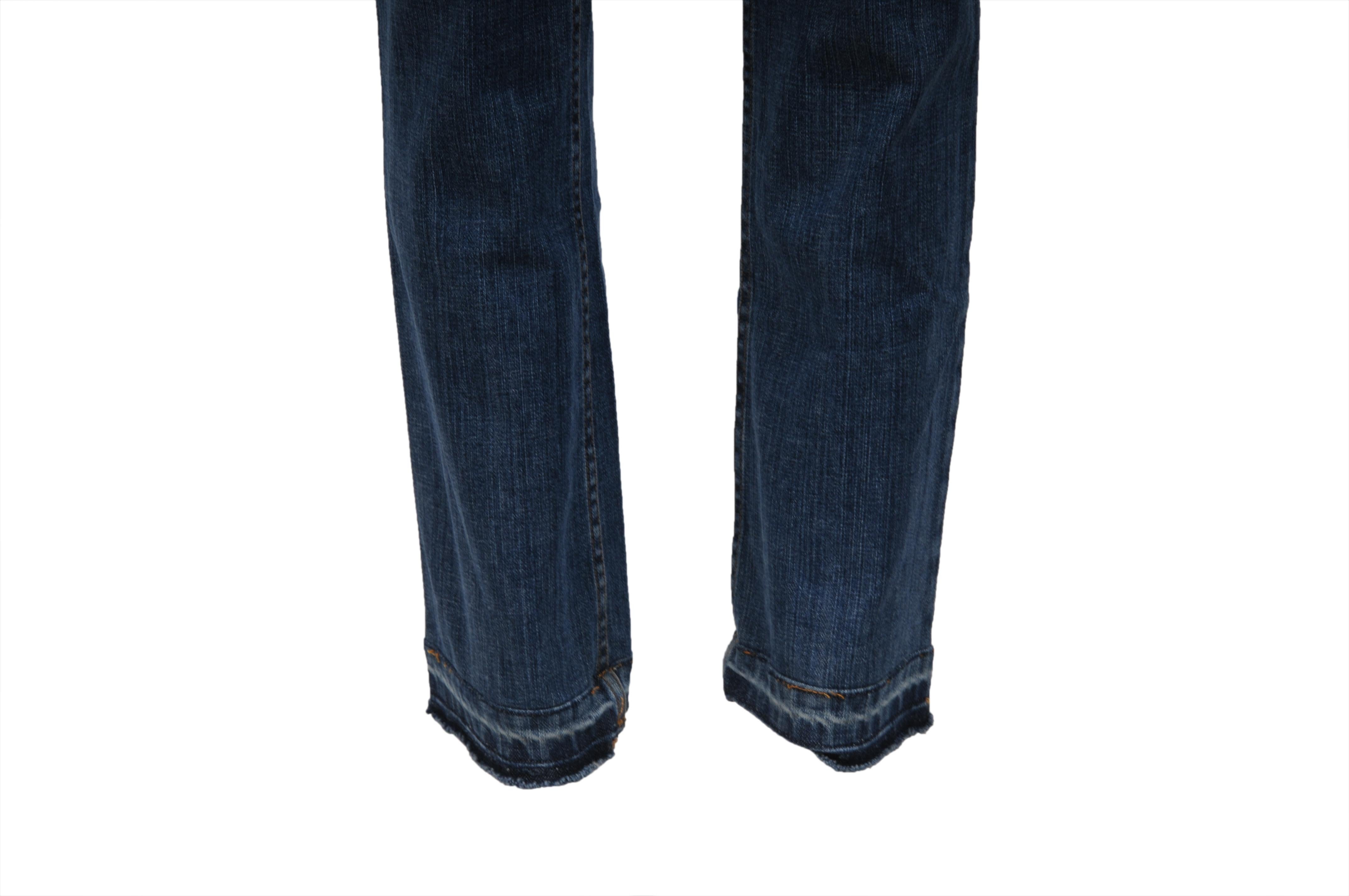 Vaqueros Louis Vuitton Lv Logo Monogram Raw Hem talla US 8 IT 40 Azul Wash Denim en Excelente estado para la venta en North Miami, FL