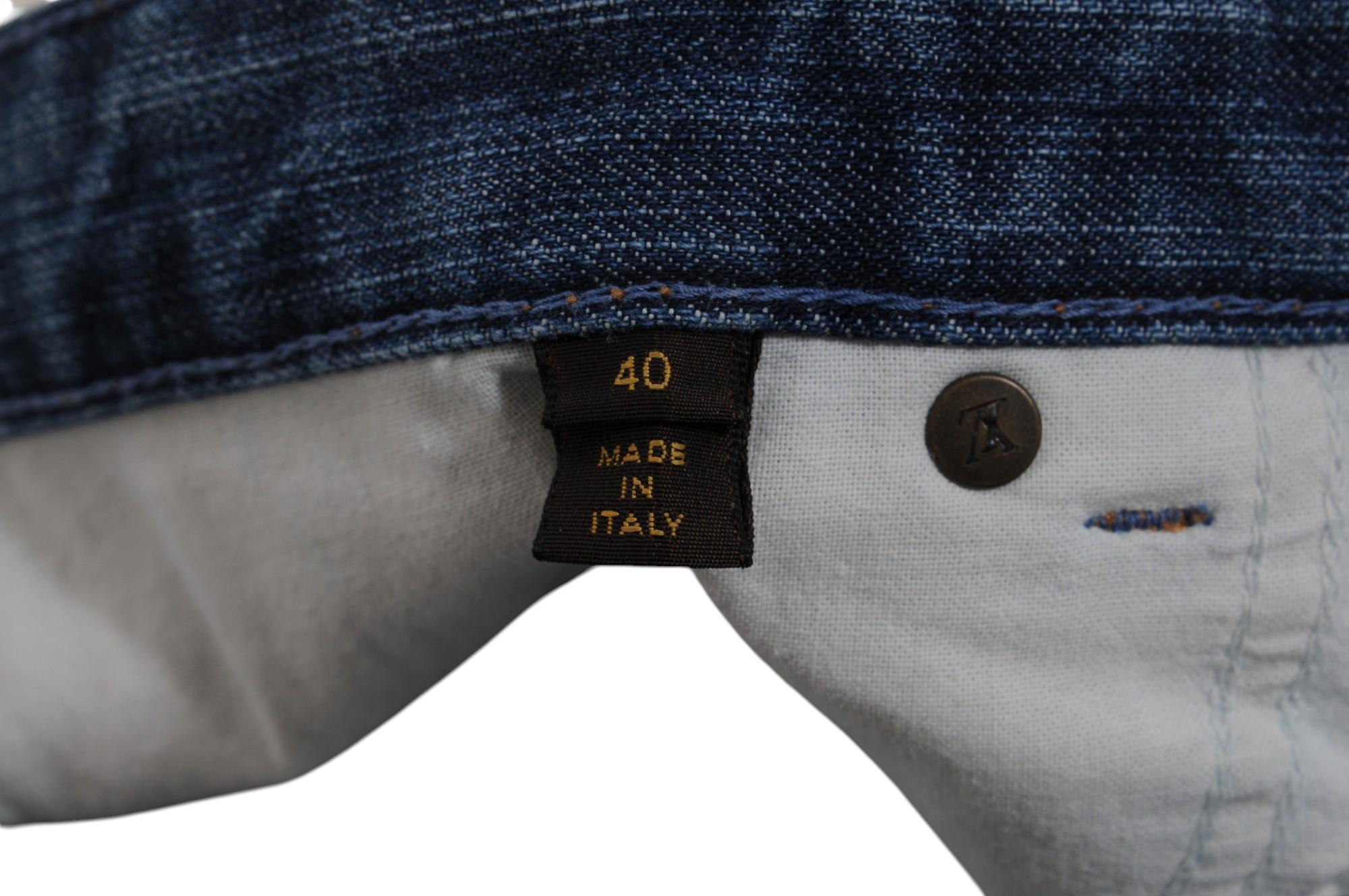 Vaqueros Louis Vuitton Lv Logo Monogram Raw Hem talla US 8 IT 40 Azul Wash Denim en venta 3