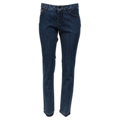 Louis Vuitton Lv Logo Monogram Raw Hem Jeans size US 8 IT 40 Blue Wash Denim