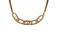 Louis Vuitton LV Logo My Chain Link Necklace Gold 22 Inch Wrap Bracelet