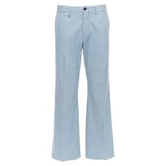LOUIS VUITTON LV logo plate light blue topstitch pocket flared pants EU42 M