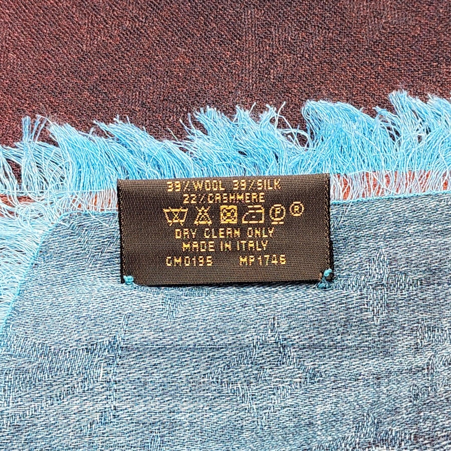 Women's Louis Vuitton LV Logo Silk/Wool/Cashmere Oversized Scarf Multicolor MP1746 For Sale