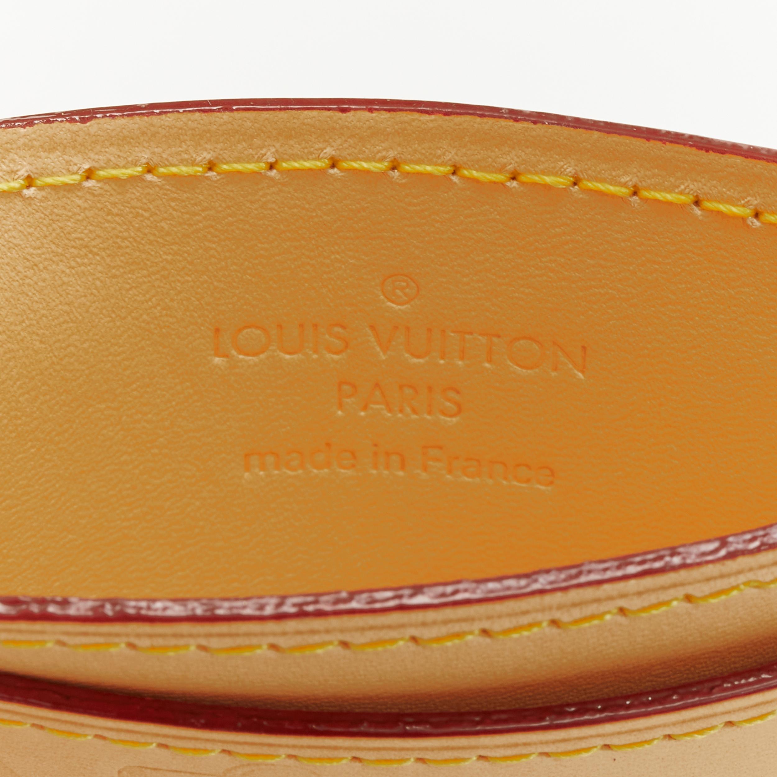 Women's LOUIS VUITTON LV logo trunk embossed tan Vachetta leather cardholder wallet