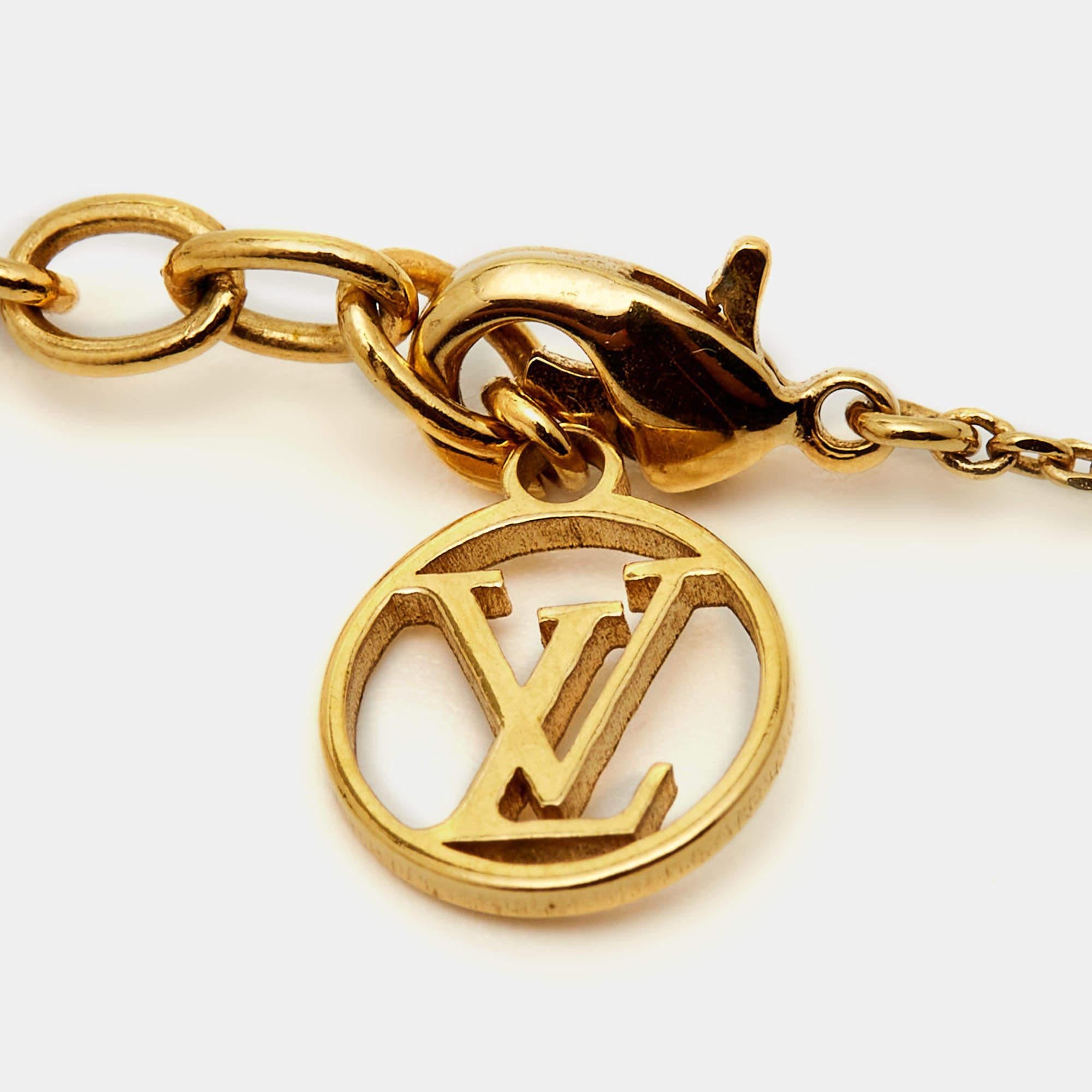 Louis Vuitton LV & Me Crystals Letter H Collier couleur or Pour femmes en vente