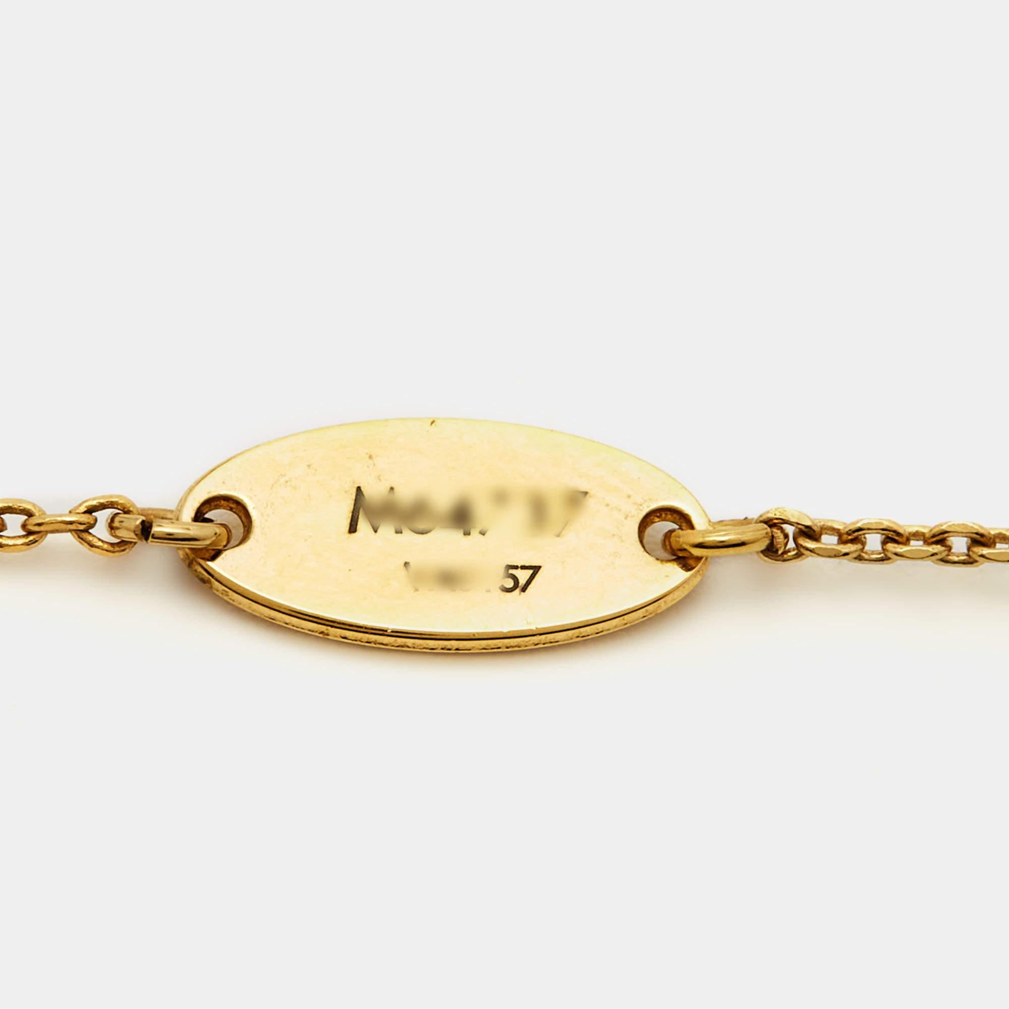 Women's Louis Vuitton LV & Me Crystals Letter H Gold Tone Neckalce For Sale