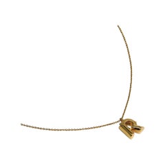 Louis Vuitton LV & Me Gold Tone R Pendant Necklace