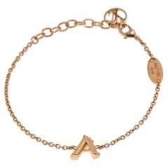 Louis Vuitton LV & ME Letter A Gold Tone Metal Bracelet