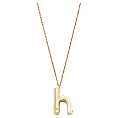 Louis Vuitton LV & Me Letter h Gold Tone Necklace