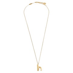 Louis Vuitton LV & Me Letter H Gold Tone Pendant Necklace