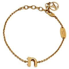 Louis Vuitton LV & Me Letter N Gold Tone Bracelet