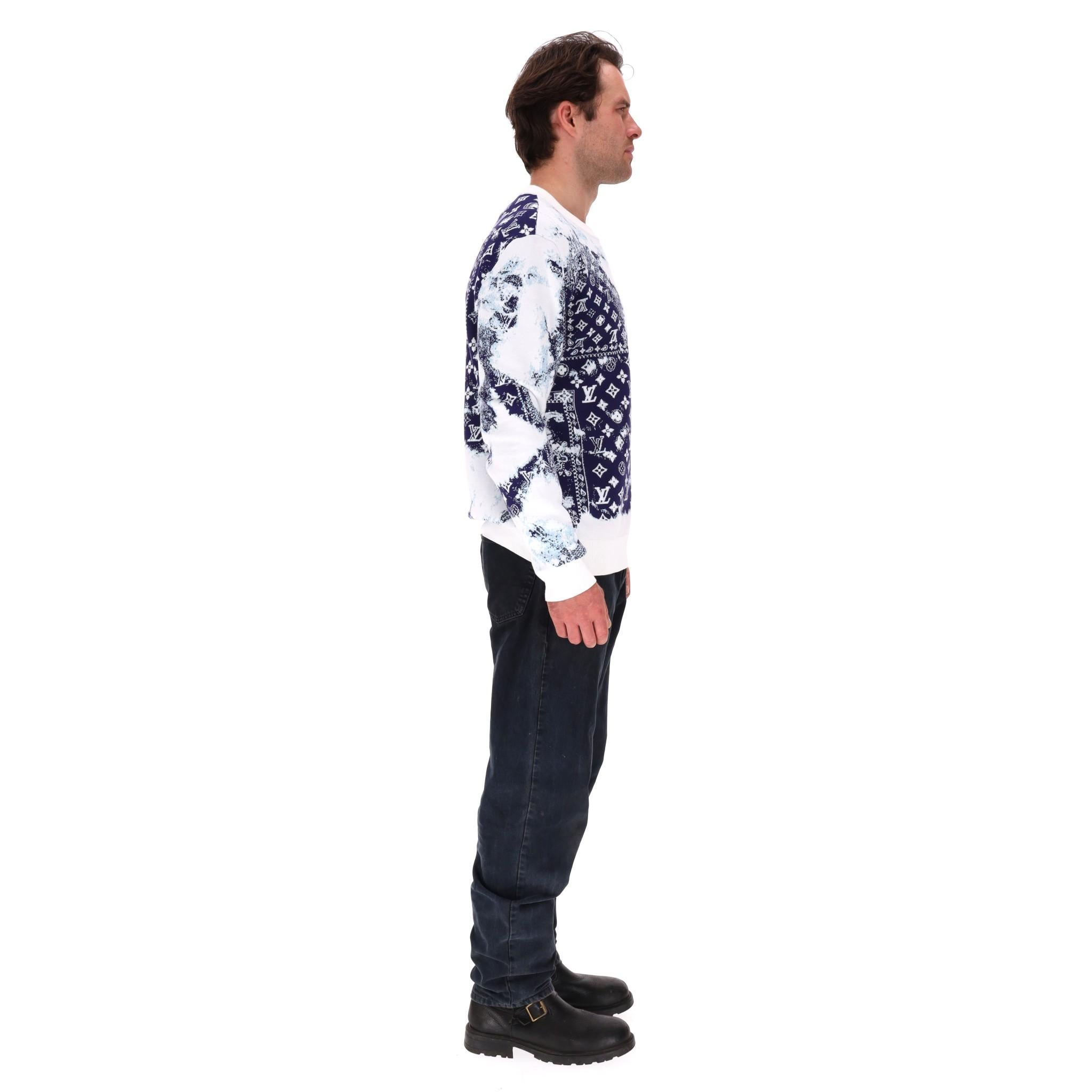 Gray Louis Vuitton LV Monogram Bandana Cotton Jumper